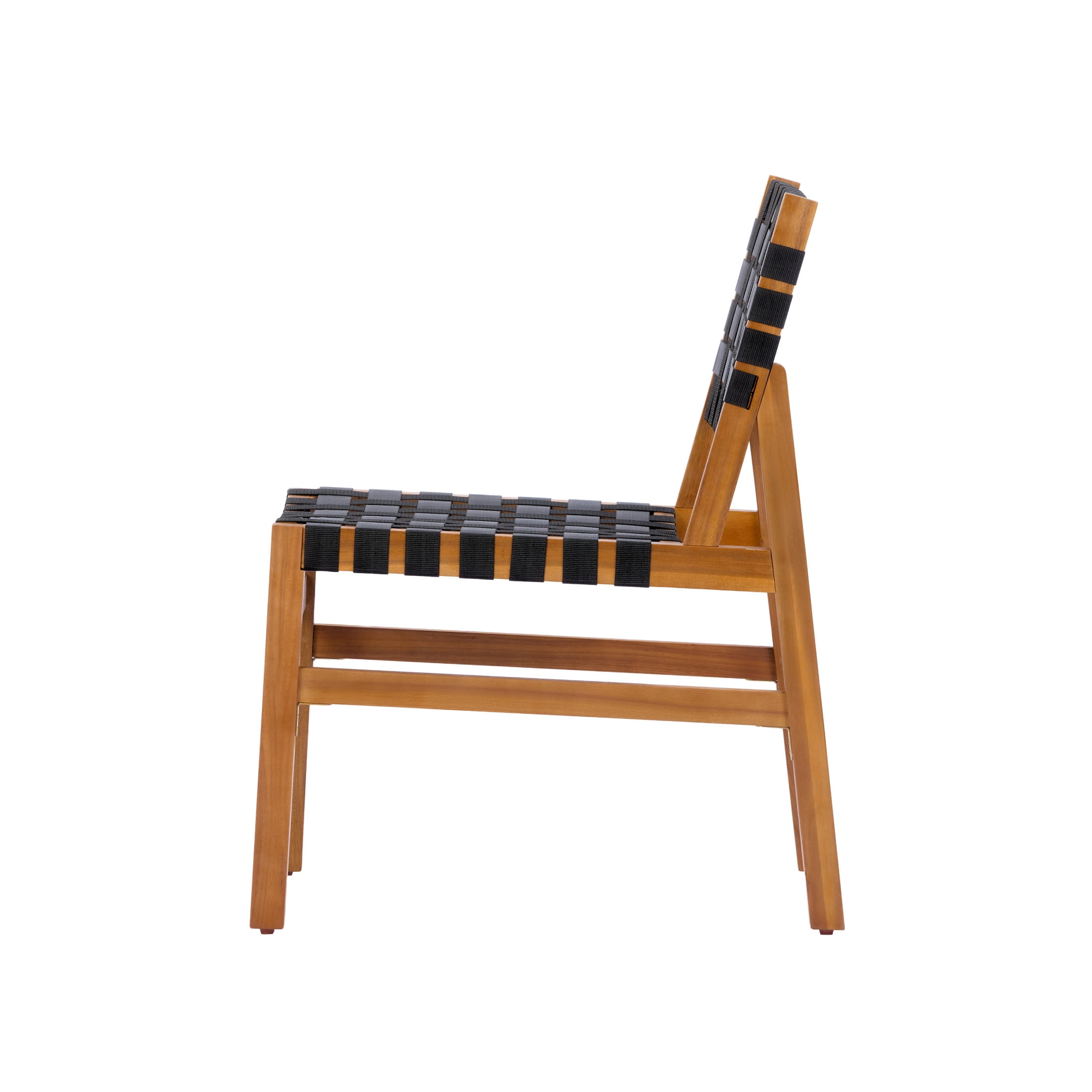 Christopher Knight Home Acacia Wood Outdoor Dining Chair with Woven Rope, Teak+Black, Set of 2