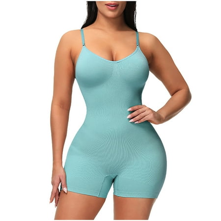 

Bodysuit Shapewear for Women Tummy Control Full Bust Body Shaper Butt Lifter Spaghetti Strap Jumpsuit Thigh Slimmer