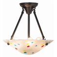 thumbnail image 6 of Meyda Tiffany 169905 Metro Fusion 3 Light 14" Wide Semi-Flush Bowl Ceiling Fixture - Brown, 6 of 7