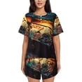thumbnail image 1 of Fotbe Underwater Treasure Chest Conjunto de Pijama Estampado para Mujer, 2 Piezas, Ropa de Dormir con Camiseta de Manga Corta y Shorts Suaves-4X-Large, 1 of 6