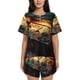 thumbnail image 1 of Fotbe Underwater Treasure Chest Conjunto de Pijama Estampado para Mujer, 2 Piezas, Ropa de Dormir con Camiseta de Manga Corta y Shorts Suaves-X-Large, 1 of 6
