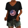 thumbnail image 2 of Camisetas Casuales de las Mujeres Gradiente Día de la Independencia Impreso Cuello Redondo, Blusa de Manga Corta para Diario, Fiesta Y Primavera Verano, 2 of 5