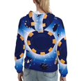 thumbnail image 7 of Kdxio Blue Casino Print Womens Oversized Hoodies Sweatshirts Hooded Pullover Tops Sweaters Casual-X-Large, 7 of 7