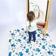 thumbnail image 6 of JumpOff Jo - Large Splat Mat, Waterproof and Washable, for Under Highchair, Booster Seat, Tabletop, On Carpet - Protects from Spills, Messes, Crafts - 51 x 51 inches - Blue Dinosaur, 6 of 8