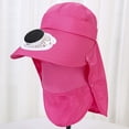thumbnail image 3 of HJYCHN Solar Fan Hat Outdoor Working Sun with Removable Brim for Gardening and Beach Activities Red One Size, 3 of 3