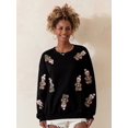 thumbnail image 2 of Sudadera con capucha y parches de purpurina, camiseta vintage con hombre de jengibre, ropa de calle de manga larga, ropa para mujer, camiseta navideña, top de otoño e invierno, 2 of 5