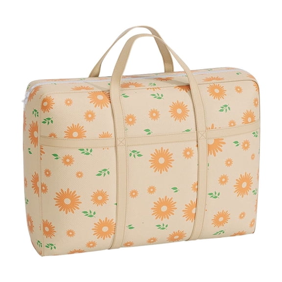 Btomtd Heavy Duty Moving Bags for Oversized Clothing Storage, Quilt Totes for Storage with Reinforced Handles, Travel Storage Bags with Double Zipper for Space Saving, 60L, M