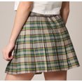 thumbnail image 3 of Made by Johnny Women's Plaid High Waist School Uniform Pleated Skater Tennis Skirt S OLIVE_PLAID, 3 of 5