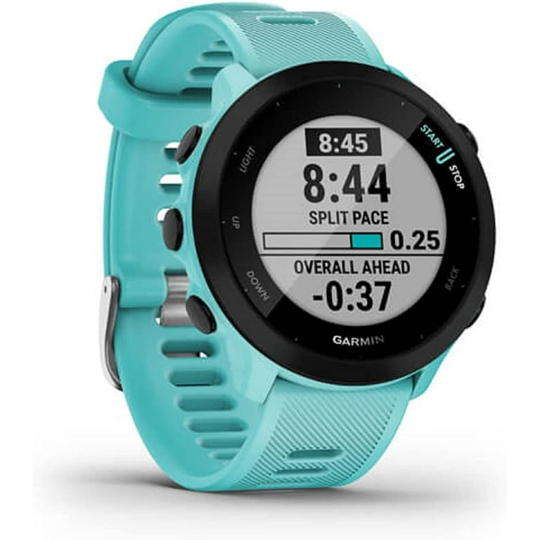 Garmin Forerunner 55, GPS Running Watch with Daily Suggested Workouts, Up  to 2 weeks of Battery Life, Aqua 