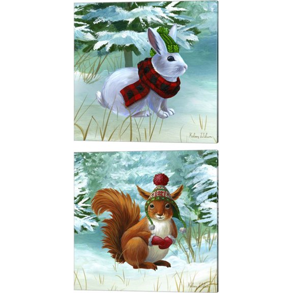 Great Art Now Winterscape B by Kelsey Wilson 2 Piece Canvas Art Set Each 14"W x 14H"