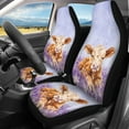 thumbnail image 2 of Renewold Cow Lavender Car Seat Covers Full Set 4PCS, Non-slip Breathable Universal Fit Auto Seat Protector for Cars,Trucks,SUV Auto Interior Decor, 2 of 7
