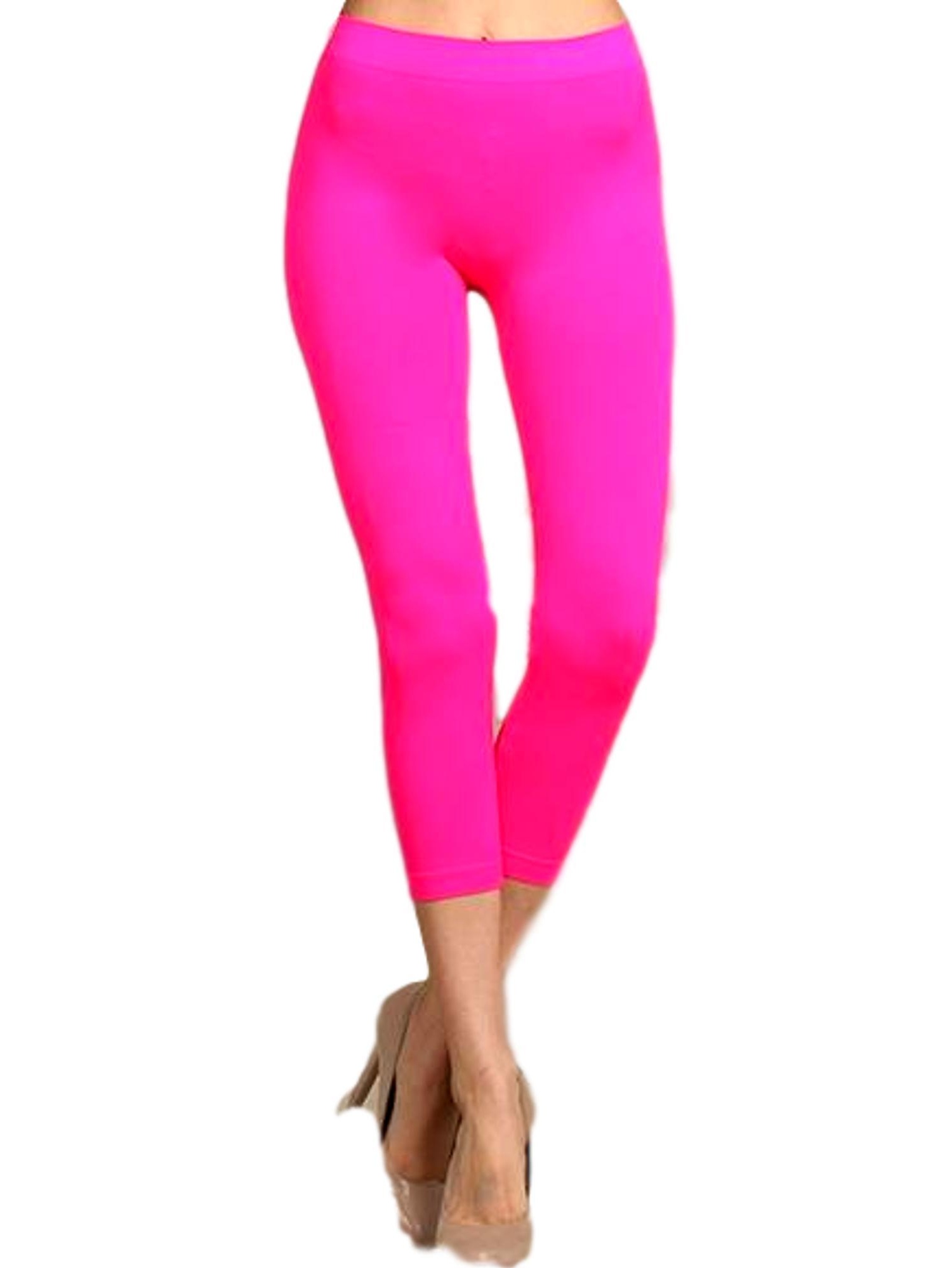 Capri Leggings, Neon Fuchsia - Walmart.com