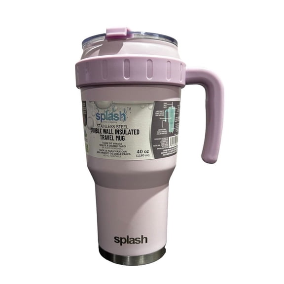 Splash Double Wall Insulated Stainless Steel Bottle Mug 40 oz - Light Pink