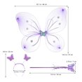 thumbnail image 4 of 1 Juego de alas de disfraz de mariposa para niñas, diadema con antena de mariposa, varita de princesa para fiestas de cumpleaños y disfraces de Halloween, 4 of 7