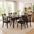 thumbnail image 1 of Cosmic Homes 7 Pc Dining Table Set for 6, Espresso (Set of 7), 1 of 7