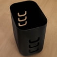 thumbnail image 2 of Trash Can (Black) - Reuse Grocery Bags - Plastic Garbage Container for Bathroom, Vanity, Laundry Room, Kitchen, Office, Garage - 2.5 Gallon Wastebasket with Hooks to Secure Trash Bags, 2 of 5