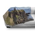 thumbnail image 3 of Scotland Soft Flannel Fleece Throw Blanket, Dunnottar Castle with Blue Sky in Stonehaven Architecture European, Cozy Plush for Indoor and Outdoor Use, 50" x 70", Multicolor, by Ambesonne, 3 of 6