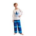thumbnail image 2 of Pijamas navideños familiares a juego, camiseta con estampado de árbol y letras y pantalones a cuadros. Ropa de dormir para estar en casa., 2 of 10