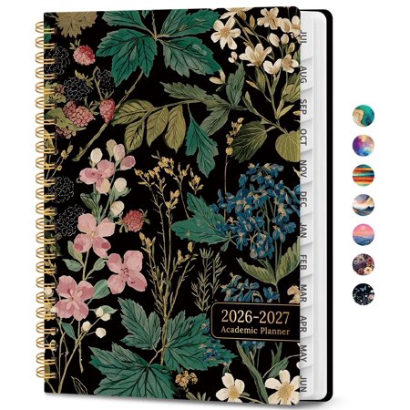 Planner 2026-2027 Weekly & Monthly Academic Calendar Jul 2026 – Jun 2027 | Hardcover Monthly Tabs Spiral-Bound Inner Pocket Perfect for Home Office & School A5 (6.4 x 8.5 )