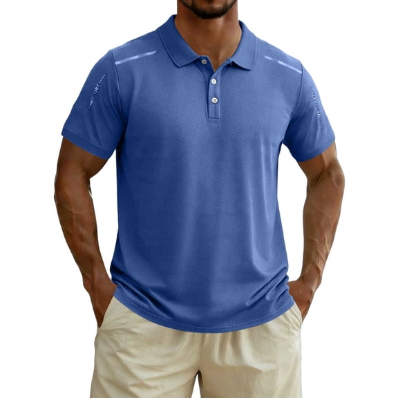Mens Big & Tall Golf Shirts Plus Size Short Sleeve T-Shirts for Men Pullover Button Collared Stretchy Slim Summer Tees Tops M-5X