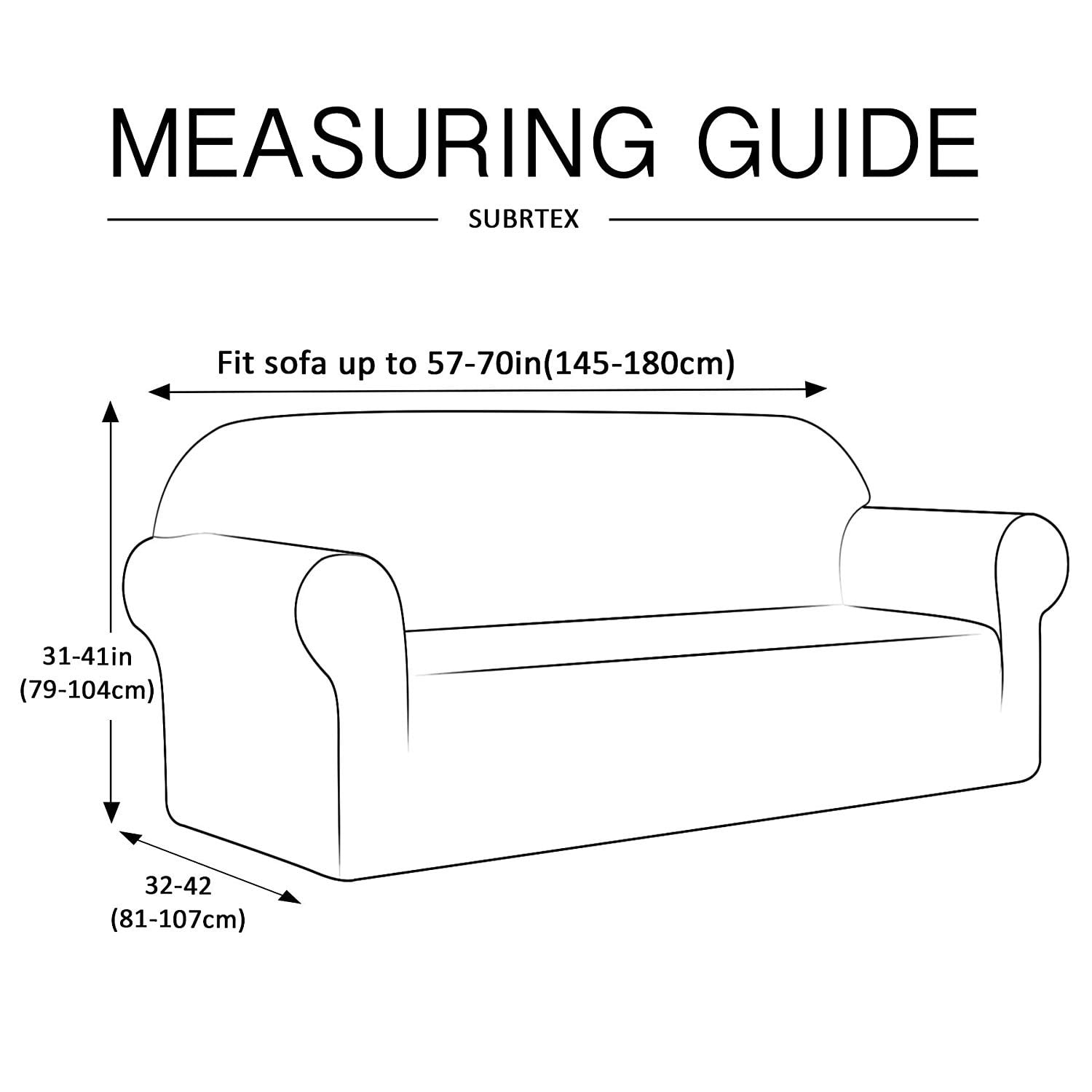 Subrtex 2-Piece Jacquard Spandex Stretch Couch Slipcovers,Loveseat,Black