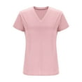 thumbnail image 4 of SnZhen Ladies' Casual Tees Solid Color Short Sleeved V-Neck Top/shirt, 4 of 6