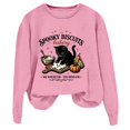 thumbnail image 5 of Halloween Sweatshirts for Women Trendy Spooky Biscuits Bakery Letter Printed Graphic Tops Fall Long Sleeve Loose Pullovers Tshirts Pink S, 5 of 5