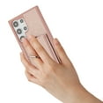 thumbnail image 3 of Wallet Phone Case Compatible with Samsung Galaxy S24 Ultra,With 360° Rotatable Finger Ring Holder Kickstand,Card Slots,PU Leather Shockproof Anti-fall Heavy Duty Rugged Phone Case,Rosegold, 3 of 12