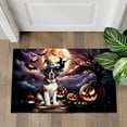 thumbnail image 4 of Spooky Halloween Night Witch Saint Bernard Glowing Pumpkins Doormat St Dog Lover Indoor Outdoor Welcome Mat - 12015, 4 of 5