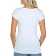 thumbnail image 2 of Aveto Womens Solid V-Neck Basic T-Shirt, White, Small, 2 of 2