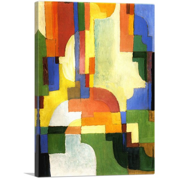 ARTCANVAS Colourful Forms I 1913 Canvas Art Print by August Macke - Size: 12" x 8" (0.75" Deep)