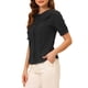 thumbnail image 4 of BLUSA CHIC PARA MUJER CON COLLAR PETER PAN Y PUNTOS SUIZOS, MANGA CORTA, TALLA XL, NEGRO, 4 of 5