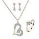 thumbnail image 2 of Xihbxyly Conjunto de Collar En Forma de Corazón con Circonitas Europeas y de Moda de Tres Piezas, 2 of 6