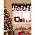 thumbnail image 3 of Christmas Red Snowman Valances for Windows, White Pine Tree Xmas Balls Snow Black Rod Pocket Valance Short Window Treatments Curtains for Kitchen Bathroom Bedroom Decor, 60 x 14 In, 3 of 9