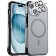 thumbnail image 1 of KOMI Magnetic for iPhone 15 Case, [Compatible with MagSafe] [15FT Military Grade Drop Protection] [2pcs Tempered Glass Screen+Camera Lens Protector] Heavy Duty Shockproof Phone Case, Magnetic Gray, 1 of 5