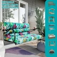 thumbnail image 2 of Replacement Cushions for Swing, Waterproof Porch Swing Cushion, 2-3 Seat Outdoor Bench Cushion with Backrest for Patio Furniture Garden Porch Loveseat Glider Pad (Green Flower 60*40in), 2 of 8