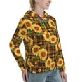 thumbnail image 6 of Honeii Yellow Black Plaid Sunflower Pattern Womens Oversized Hoodies Long Sleeve Sweatshirts Pullover Fall Outfits with Pocket-Large, 6 of 7