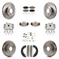 thumbnail image 1 of Transit Auto Front Rear Disc Brake Caliper Rotors Drums Semi-Metallic Pads Shoes Wheel Cylinders and Hardware Kit (11Pc) for Car Honda Civic KC8-100900S, 1 of 11