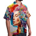 thumbnail image 2 of Mind car Men's Hawaiian Printed Short Sleeve Button Down Casual Beach Shirt's, Unisex, 2 of 6