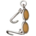 thumbnail image 1 of Sterling Silver 7" 4.5mm Charm Bracelet With Attached 3D Yellow Enameled Round Moveable Sunglasses Charm, 1 of 1