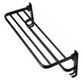 Stoneway Foldable Towel Rack Black, Towel Rack 23Inch Bathroom Shelf