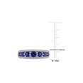 thumbnail image 3 of 1.50 Carat (Ctw) Lab-Created Blue Sapphire Band Ring in 14K White Gold with Lab-Grown Diamonds for Women, 3 of 6