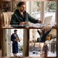 thumbnail image 6 of VULCANODON Mens Hooded Robe, Big and Tall Full Length Plush Robe for Men Long Fleece Bathrobe（Burgundy/Black, Large-X-Large）, 6 of 6