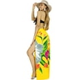 thumbnail image 4 of HAPPY BAY Women's Beachwear Summer Beach Bikini Wraps Sarong Wrap Skirt Bathing suit Swimsuit Swim Cover ups for Swimwear Coverups Women One Size Yellow, Hibiscus, 4 of 5