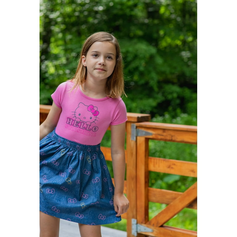 hello kitty birthday dress Hello Kitty Big Girls French Terry Skater Dress: Kids Birthday Outfit for Christmas