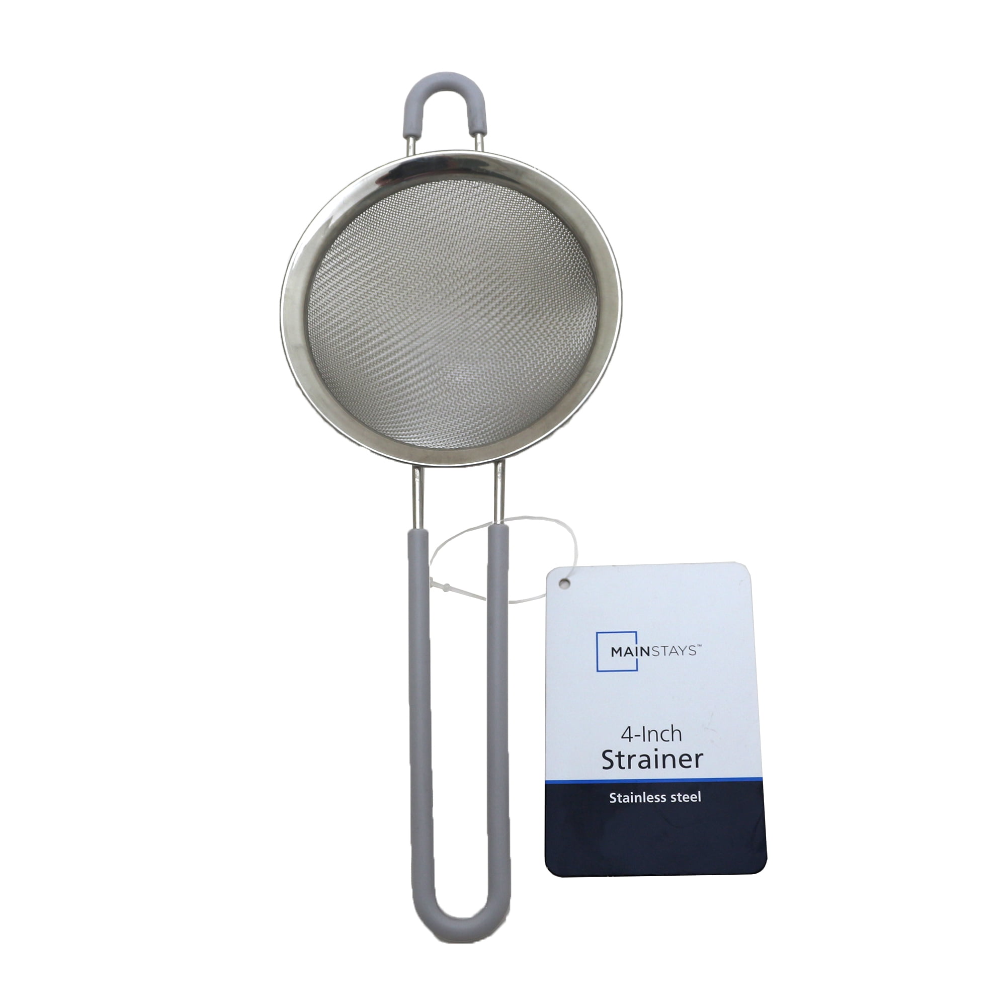 Mainstays 4" Premium Stainless Steel Fine Mesh Strainer, Silver