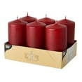 thumbnail image 2 of Pillar Candle Diameter 60 mm 115 mm Bordeaux Red Pack of 6 DW17993, 2 of 4