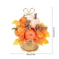 thumbnail image 3 of Artificial Pumpkin, Maple Leaf, Fall Floral Centerpiece with Metal Basket for Home Tabletop Decor and Thanksgiving Ornament, 3 of 6