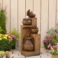 thumbnail image 5 of Fountain 4 Tiered Floor Standing Outdoor Water Fountains and Waterfalls for Garden, 5 of 12
