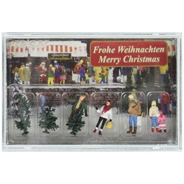 10627 christmas tree lot w/4 trees ho scale figure